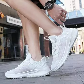 Shoes for Men Casual Shoes Men s Summer 2024 New Thick Sole Non Slip Mesh Breathable Fashion Shoe Tenis De Hombres 39 чёрный