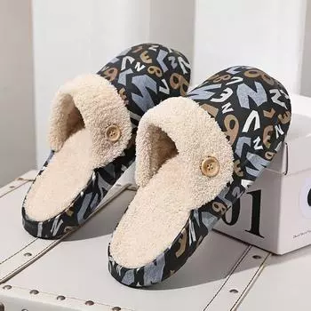 Shoes for Men Slippers for Men Couple Women Home Shoes Soft and Comfortable Waterproof Non-slip Add Cotton Thick BottomVentilate 35 бежевый