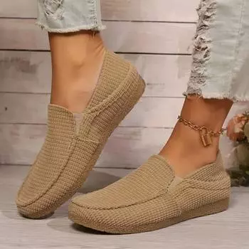 Shoes for Women 2024 Hot Sale Slip on Women s Flats Autumn Round Toe Suede Solid Solft Sole Light Comfortable Flats Shoes 38 покинуть белый