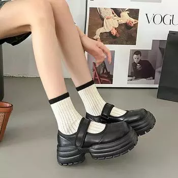 Shoes for Women 2024 Hot Sale Spring and Autumn Women Pumps Mary Jane Mixed Colors Round Toe Shallow Mouth Mid Heel Shoes Women 35 бежевый