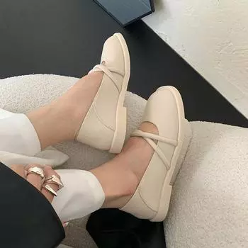 Shoes for Women 2024 Ladies Summer Footwear Square Toe White Low Heel Elegant Black Mary Jane Gothic Japanese Style Lolita Shoe 35
