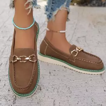 Shoes for Women 2024 New Casual Ladies Spring Autumn Flat Leisure Loafers Plus Size Soft Soled Leisure and Comfortable Shoes 36 бежевый