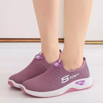 Shoes for Women 2024 Spring New Student Casual Breathable Sports Anti-Slip Sweat-Absorbent Slip-on Cloth Shoe678 35