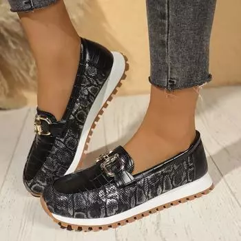 Shoes for Women Autumn Fashion Platform Sneakers Women Plus Size Lacing Casual Sport Shoes Wedge Loafers Zapatos De Mujer 36 бежевый