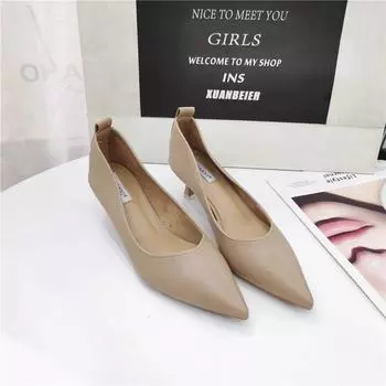 Shoes for Women Formal Black Low Heel Elegant Woman Pumps Pointed Toe Wholesale Stylish 39 Quick Delivery Spring on Sale Slip A 34