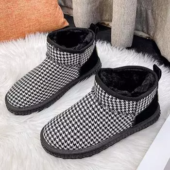 Shoes For Women Round Toe Booties Womens Snow Boots Strip Elegant With Low Heels Ankle On Offer Chic Point Hot Comfortable Boot 36