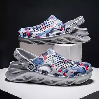 Обувь Мужские летние мужские сандалии на платформе Уличные повседневные сандалии и тапочки Мужские тапочки Классические спортивные дизайнерские сандалии 38