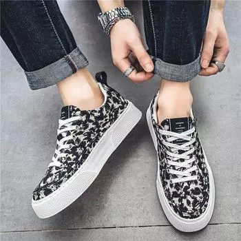 Shoes Men Casual Shoes Canvas Light Comfortable Sneakers Outdoor Walking 2024 New Flats Men Shoes Fashion Zapatillas Hombres CN 39 чёрный
