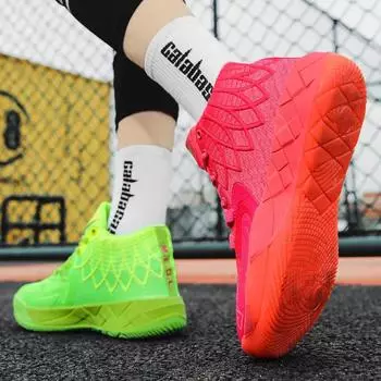 Shoes men s 2024 new breathable mesh shoes medium help youth basketball shoes multi-color purple green red shoes 39