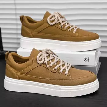 Shoes men s 2024 summer new breathable platform canvas shoes niche design versatile student casual board shoes tide 39