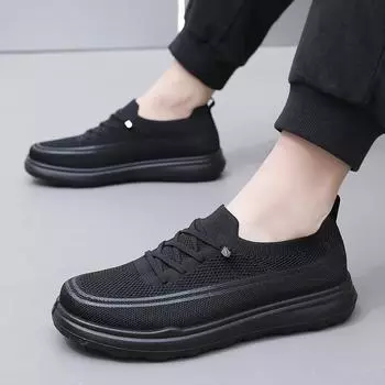 Shoes men s 2025 spring and autumn new men s casual soft-soled wear-resistant single shoes versatile one-pedal men s shoes dad shoes 38 чёрный