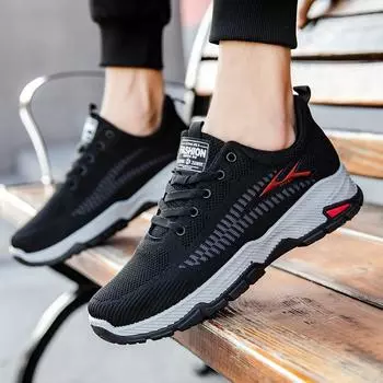 Shoes men s 2025 spring new versatile casual shoes sports shoes breathable men s trend single shoes non-slip travel shoes 39 чёрный