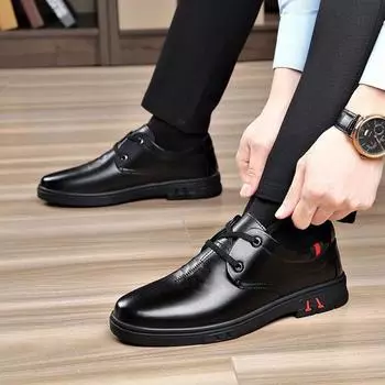 Shoes Men s Autumn Men s Casual Shoes Lace-up Comfortable Work Shoes Trend British Style Business Shoes 39 чёрный