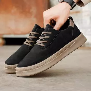 Shoes men s casual one-pedal lazy shoes 2025 summer Doudou shoes new Douyin hot driving casual board shoes 39 чёрный