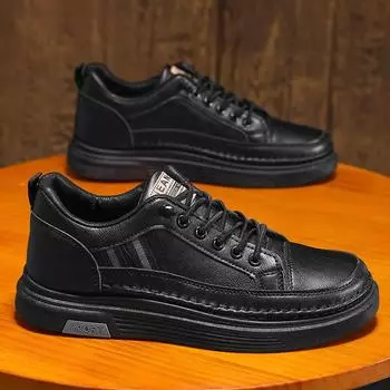 Shoes men s casual shoes 2025 spring and summer men s board shoes breathable Korean version flat-soled single shoes one pedal leather white shoes 39