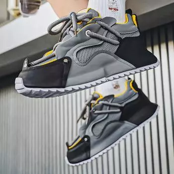 Shoes Men s new breathable mesh bag-soled sneakers 2024 summer versatile men s trend thick-soled dad men s shoes 39