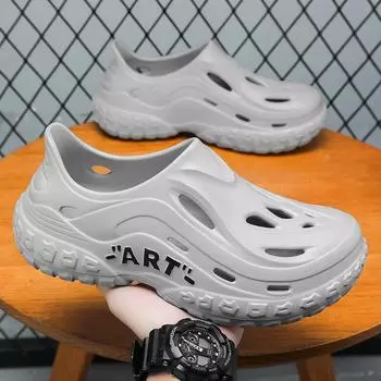 Shoes Men S Sandals Eva Light Outer Wear Hole Shoes Breathable Men S Non-Smelly Feet Thick-Soled Bag Head Beach Shoes 40-41