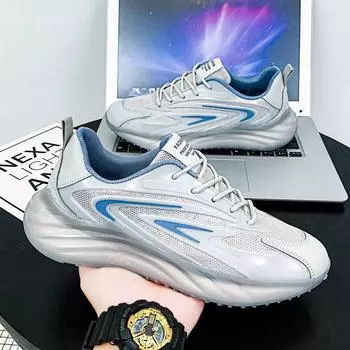 Shoes men s shoes 2025 new men s fashion trend popcorn casual sports shoes platform dad shoes ins 39 белый