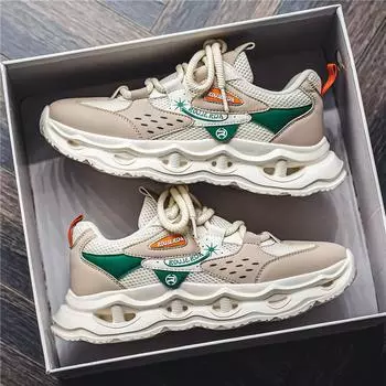 Shoes men s shoes summer new breathable mesh shoes men s casual running light sports shoes men s trendy shoes dad shoes 39 серый