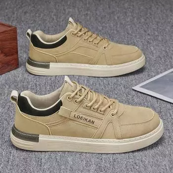 Shoes men s spring 2025 new versatile casual men s board shoes tooling trendy shoes youth Korean version sports shoes 39 хаки