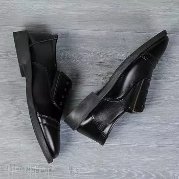 Shoes Men s Spring and Autumn Men s Shoes Korean Edition Black Casual Men s Leather Shoes Trendy Versatile Men s Business Leather Shoes Men s 38