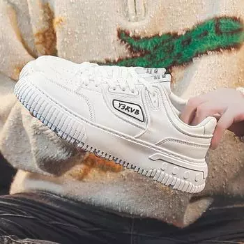 Shoes Men s Spring German Training Shoes Board Shoes Casual White Shoes Men s Shoes Fashion Trend Platform Shoes Pumps 39 белый