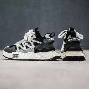 Shoes Men s teen trend retro sneakers Spring and Autumn 2025 new version niche Harajuku style student running shoes 39 чёрный