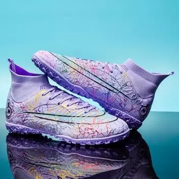 Обувь Новые высокие футбольные бутсы TF сломанные ногти в помещении и на открытом воздухе газон молодежь студенческие спортивные тренировочные туфли мужчины 36