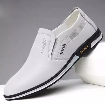 Shoes Spring Men s Shoes Pointed Casual Business Leather Shoes Lazy Shoes British Breathable Dad Shoes Loafers Men s Shoes 39 чёрный