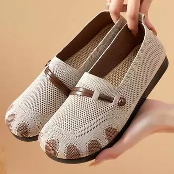 Shoes spring women s 2025 new single shoes women s elderly casual shoes one pedal soft-soled mother shoes 36