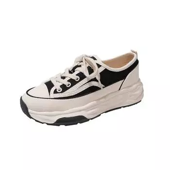 Shoes Spring women s board shoes lace-up heightening platform versatile retro casual sports little white shoes women s shoes 34