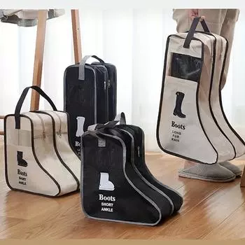 Shoes Storage Bags Organizer Cover Portable Long Riding Rain Boots Dustproof Travel Zipper Pouch Protect Shoes Storage Accessory