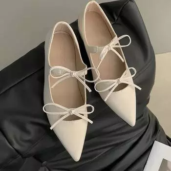 Shoes Woman Comfortable And Elegant Bow-Knot Casual Female Sneakers Pointed Toe Increas Height Soft Low Heels Oxfords Plat 35