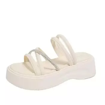 Shoes Woman s Slippers Low Slides Fashion Shale Female Beach Platform 2025 Luxury Summer Sabot Rubber Fabric Rome PU 35