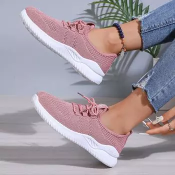 Shoes women s 2024 summer new single shoes lightweight soft-soled women s shoes mesh casual running sneakers 36 розовый