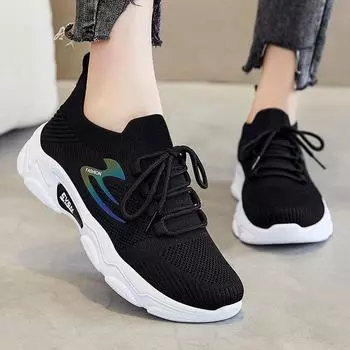 Shoes women s 2025 new foreign trade women s shoes new casual shoes fashion running shoes flying woven breathable sports shoes women 36