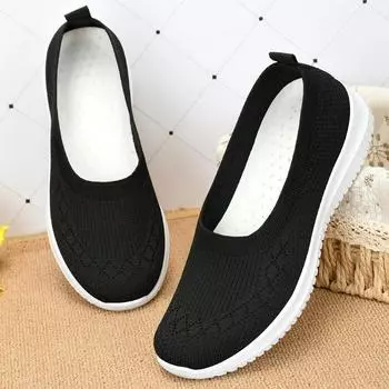 Shoes women s 2025 new women s shoes breathable fly-woven shoes soft sole large size cloth shoes casual mother shoes 36