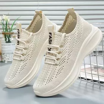 Shoes women s 2025 spring flying woven breathable casual shoes fashion trend single shoes sports shoes women 36
