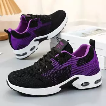 Shoes women s 2025 spring new women s shoes flying woven sports and leisure shoes source factory air cushion shoes 36
