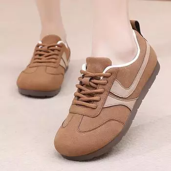 Shoes women s 2025 spring single shoes foreign trade new fashion versatile women s shoes breathable non-slip wear-resistant soft-soled shoes 35 темный кофе