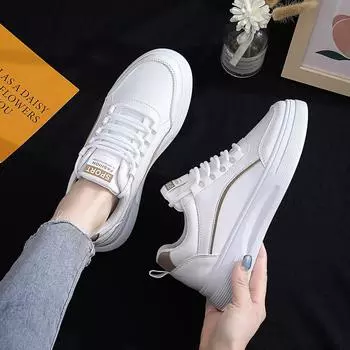Shoes women s popular thick-soled heightening little white shoes new autumn original fashion versatile student sports and leisure board shoes 35