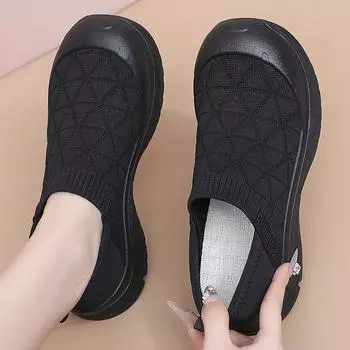 Shoes women s shoes versatile spring new fly-woven breathable casual shoes soft sole not tired feet middle-aged and elderly mother shoes 36