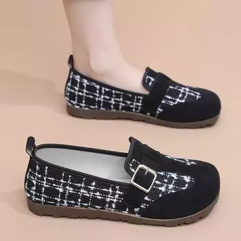 Shoes women s spring and autumn pedal breathable linen pastoral fisherman shoes soft sole versatile canvas shoes comfortable mother shoes 35 чёрный