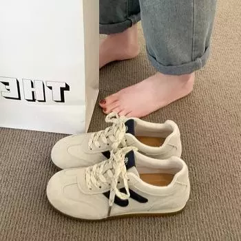 Shoes women s spring and summer new shoes versatile casual board shoes lightweight flat-soled sports shoes 35 бежевый