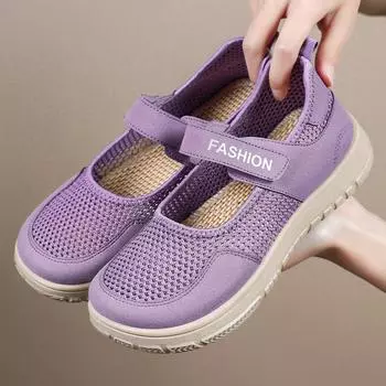 Shoes women s spring new hollow mesh breathable casual shoes women s shoes soft sole not tired mother shoes 36