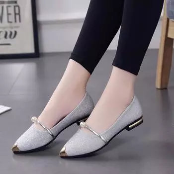 Shoes women s spring, summer, autumn and winter new single shoes women s matte fashion women s shoes Korean version of casual lazy shoes tide 35 чёрный