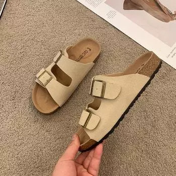 Shoes women s summer 2025 new retro one-pedal full-drag Boken shoes wear thick-soled cool slippers children 35