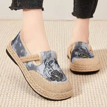 Shoes women s summer casual new ethnic style Hanfu shoes embroidered shoes polyurethane lightweight women s single shoes 36