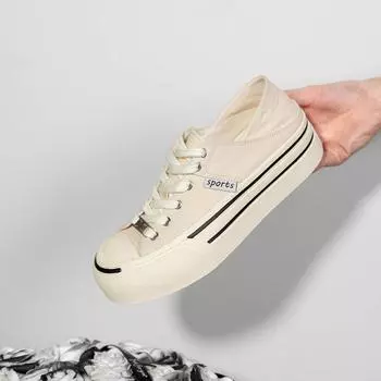 Shoes women s summer classic open smile thick sole heightening casual canvas shoes board shoes white shoes women s shoes 34