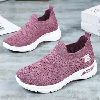 Shoes women s summer new breathable single shoes one-pedal mother shoes casual versatile soft sole not tired feet women s shoes 36
